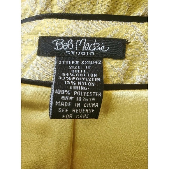 BOB MACKIE Jacket Yellow & Silver Retro SZ 12 - Picture 10 of 12